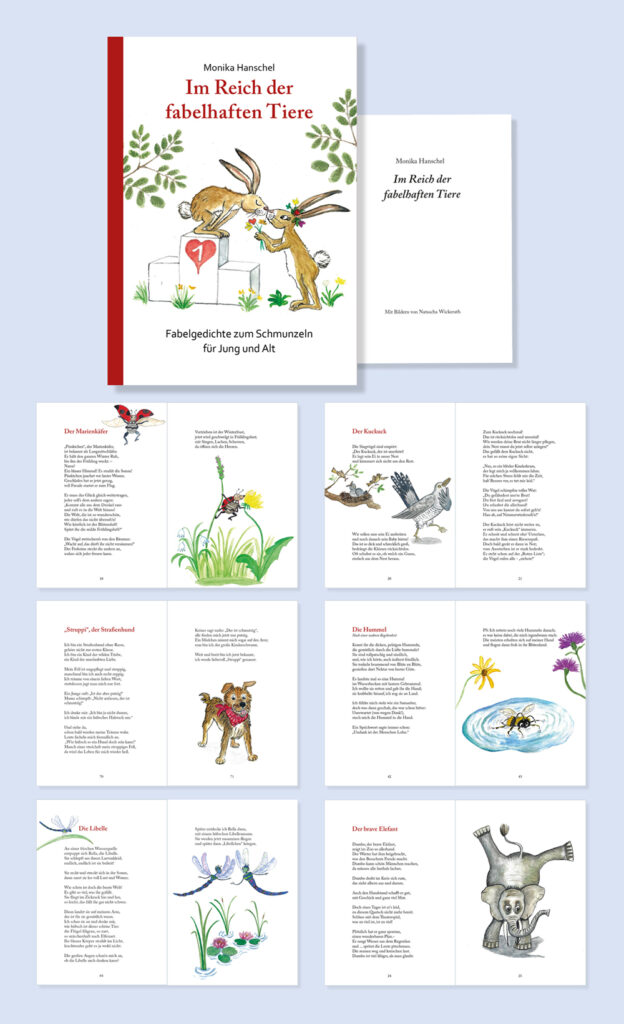 Beispiele für Buchgestaltung und Illustrationen von Natascha Wickerath
